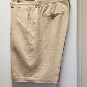 mens Tommy Bahama 40 linen silk tan shorts